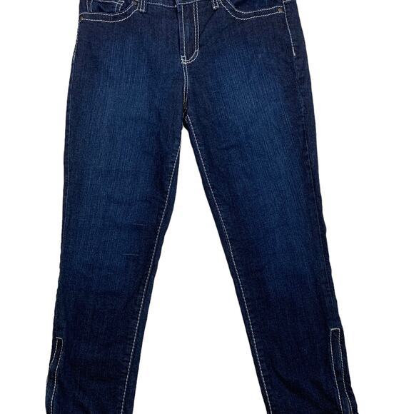 Nine West Womens Jeans Med-Rise Cropped Blue Denim Stretch zippered ankle Sz 10 - Picture 3 of 8